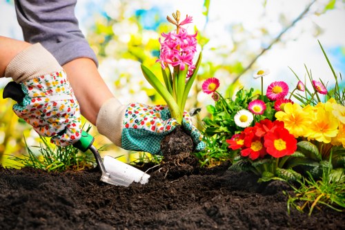 Eco-conscious garden maintenance supporting local recycling efforts